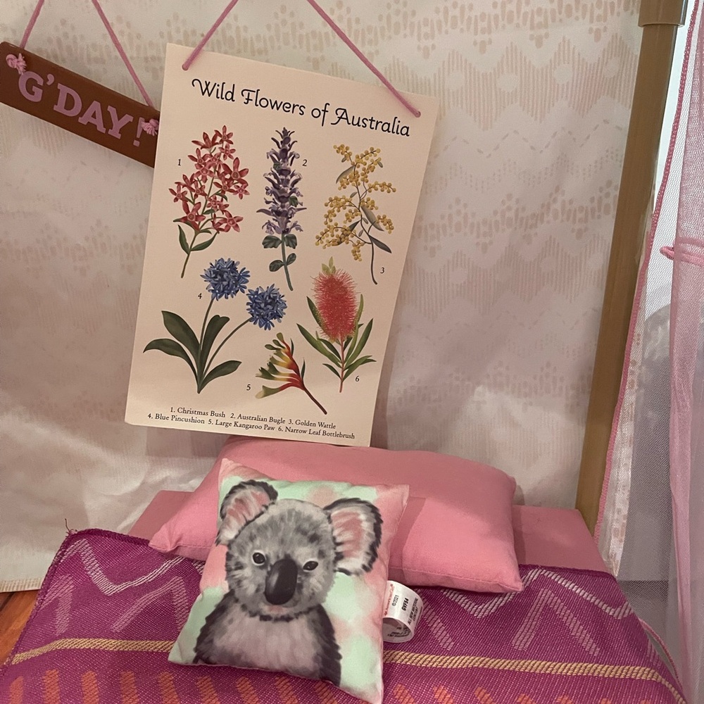 American Girl Doll - Australia - gvf54 kira's comfy platform tent complete set - Picture 2 of 8